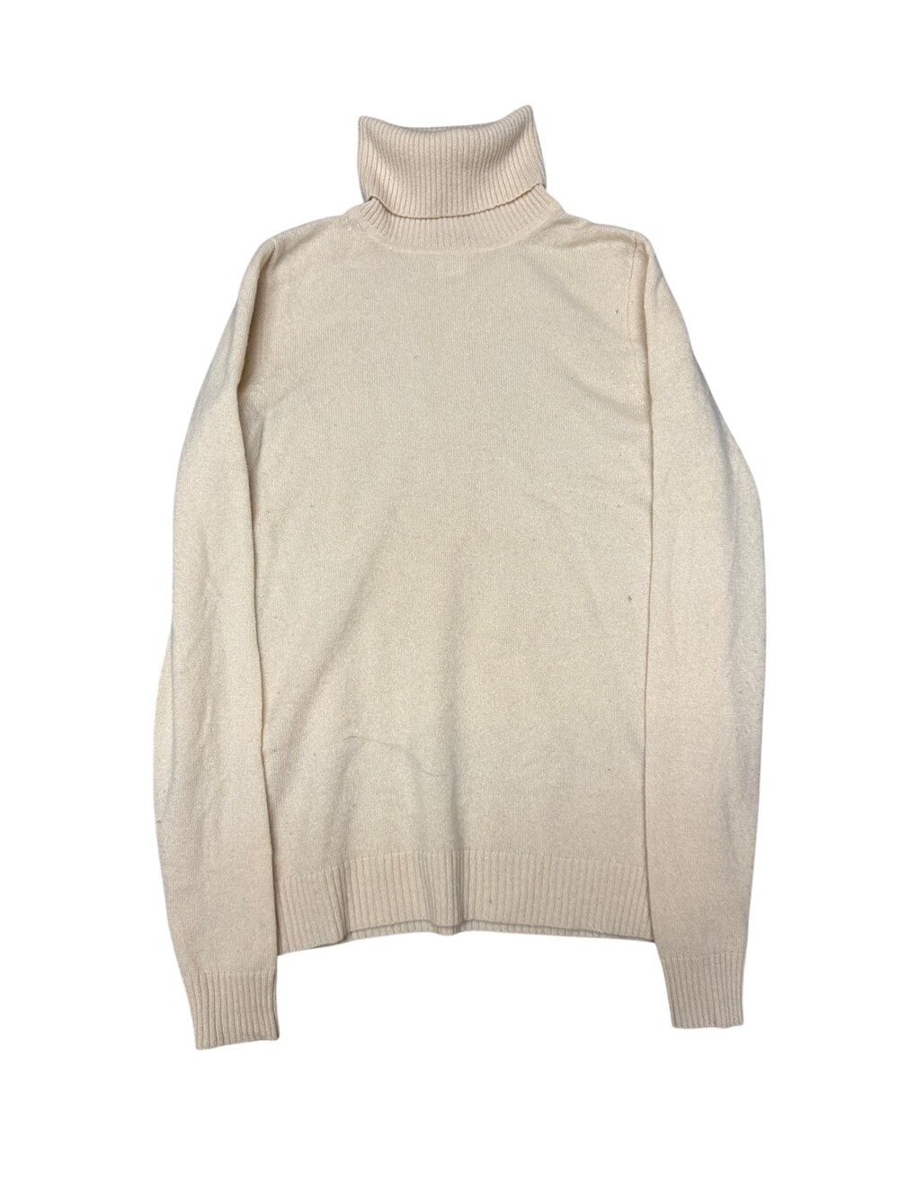 J Crew Sweater Womens Small White 100% Cashmere Turtleneck Pullover Knit Top